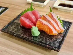 The Sushi Bar Tuna and Salmon sashimi